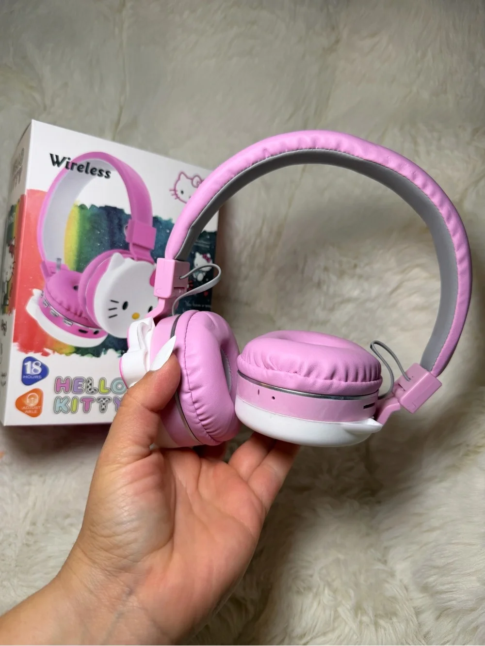 Hello Kitty Pink and White Kids Wireless Headphones